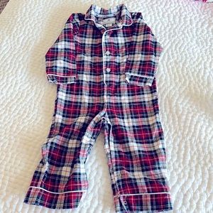Petite Plume plaid holiday romper size 18-24mos.